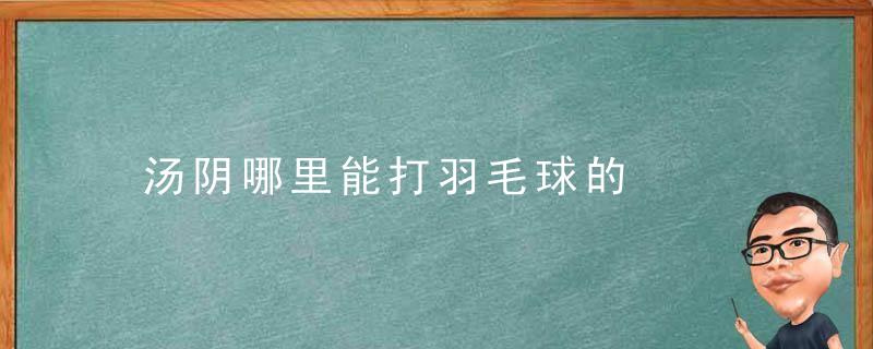 汤阴哪里能打羽毛球的