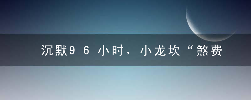 沉默96小时，小龙坎“煞费苦心”的危机公关引发的思考……