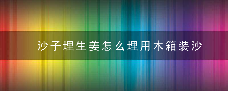 沙子埋生姜怎么埋用木箱装沙子储藏,方法简便易行,保