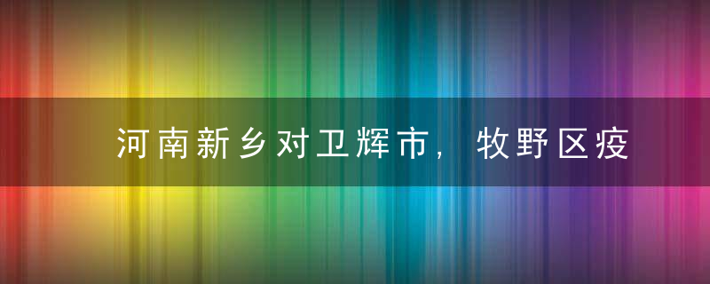 河南新乡对卫辉市,牧野区疫情防控履职尽责不到位问题进