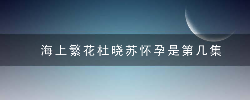 海上繁花杜晓苏怀孕是第几集 海上繁花杜晓苏第几集怀孕