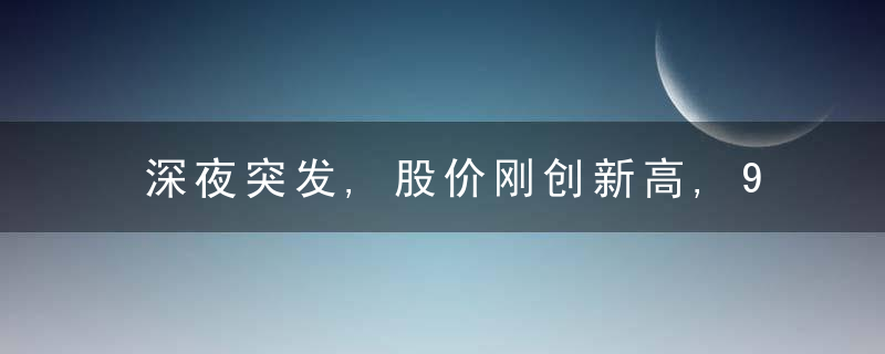 深夜突发,股价刚创新高,9000亿巨头电池涨价20,