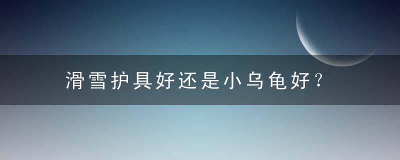 滑雪护具好还是小乌龟好？