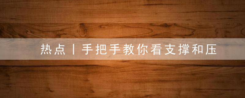 热点丨手把手教你看支撑和压力