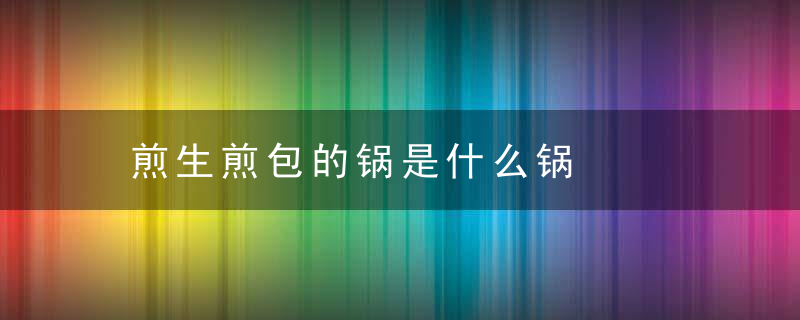 煎生煎包的锅是什么锅