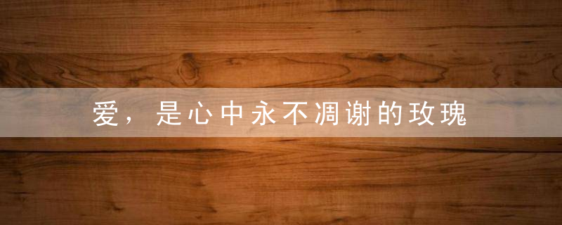 爱，是心中永不凋谢的玫瑰
