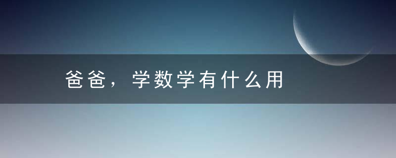 爸爸，学数学有什么用