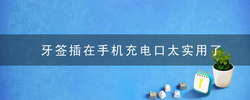 牙签插在手机充电口太实用了，一次省下不少钱，都学起来吧！