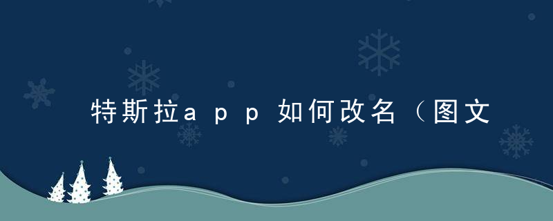 特斯拉app如何改名（图文攻略）