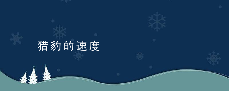 猎豹的速度