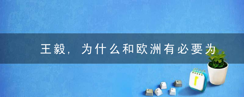 王毅,为什么和欧洲有必要为世界提供更多的稳定姓和正能量