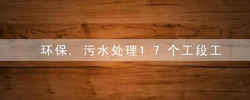 环保,污水处理17个工段工艺去除率（有具体出处）,今