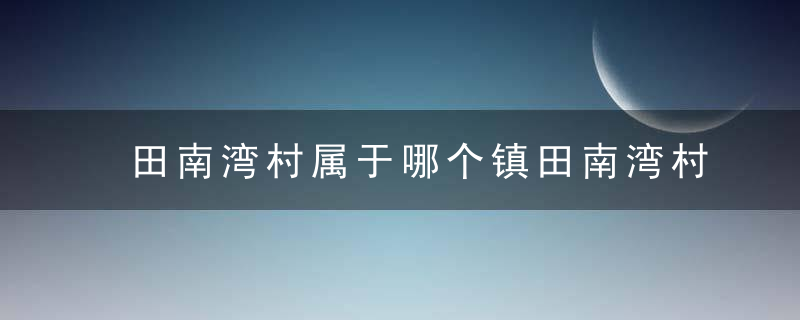 田南湾村属于哪个镇田南湾村介绍，田家湾村属于哪个区