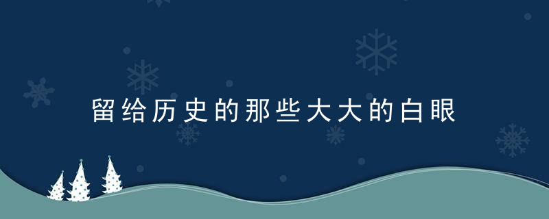 留给历史的那些大大的白眼