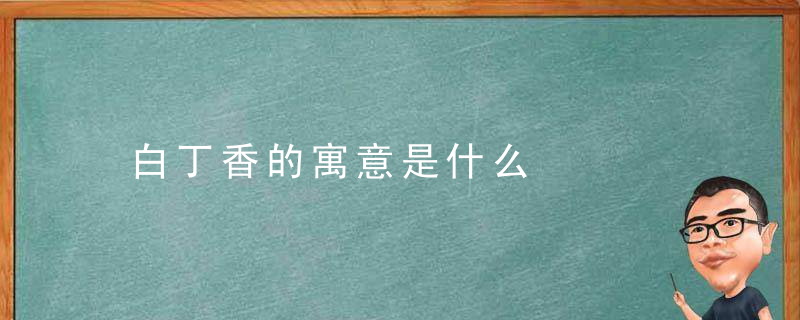 白丁香的寓意是什么