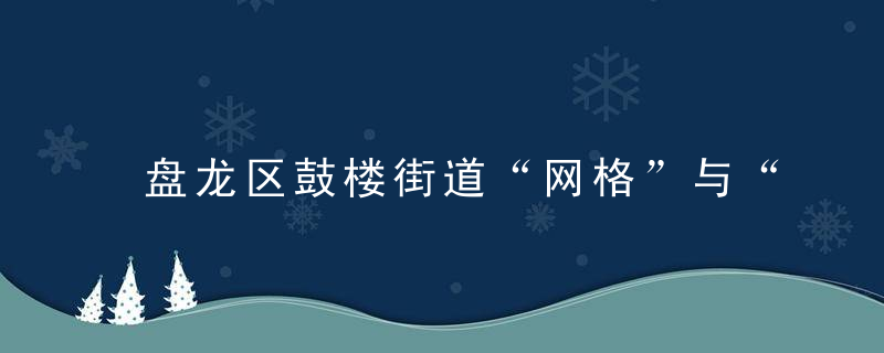 盘龙区鼓楼街道“网格”与“警格”融合打造平安社区