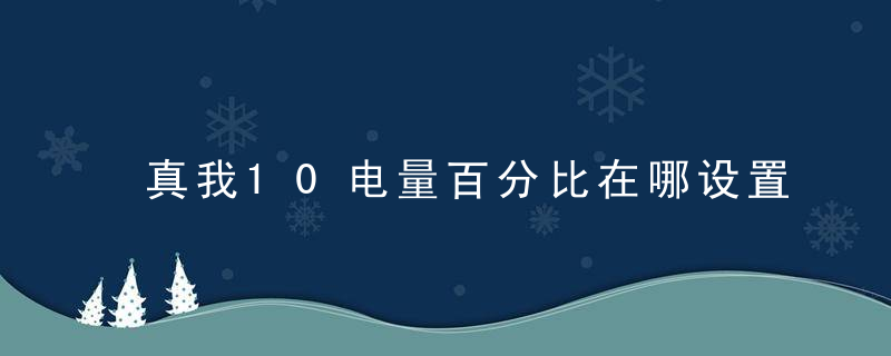 真我10电量百分比在哪设置