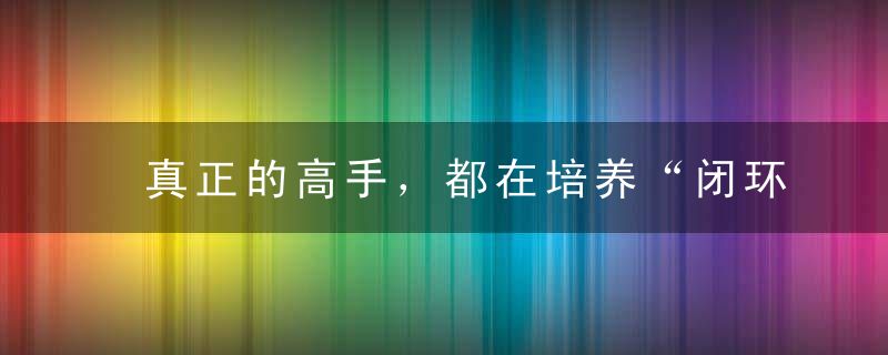 真正的高手，都在培养“闭环能力”