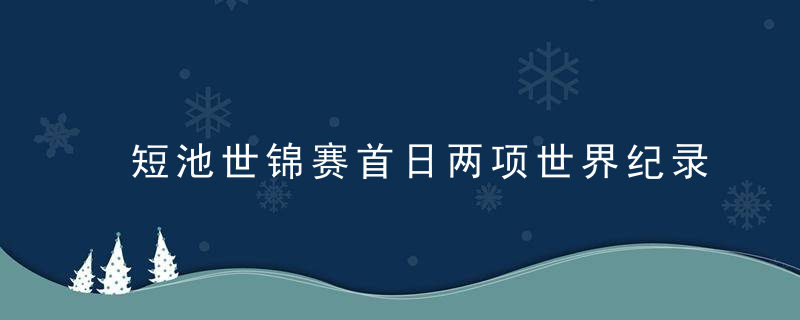 短池世锦赛首日两项世界纪录被打破 中国队暂无牌进账女4乘100自第6