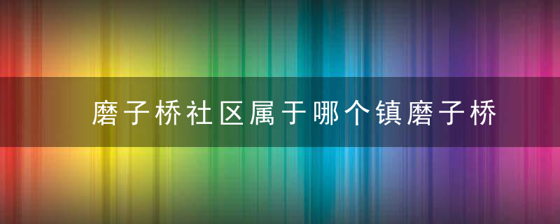 磨子桥社区属于哪个镇磨子桥社区介绍，磨子桥小学属于哪个街道办