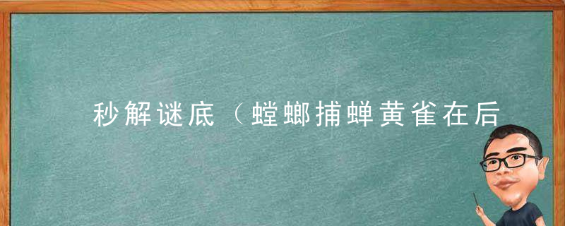 秒解谜底（螳螂捕蝉黄雀在后）指什么生肖打一动物，南京细化疫情防控措施