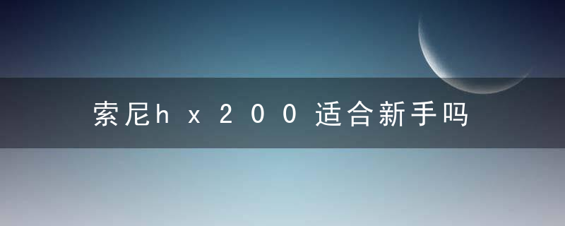 索尼hx200适合新手吗