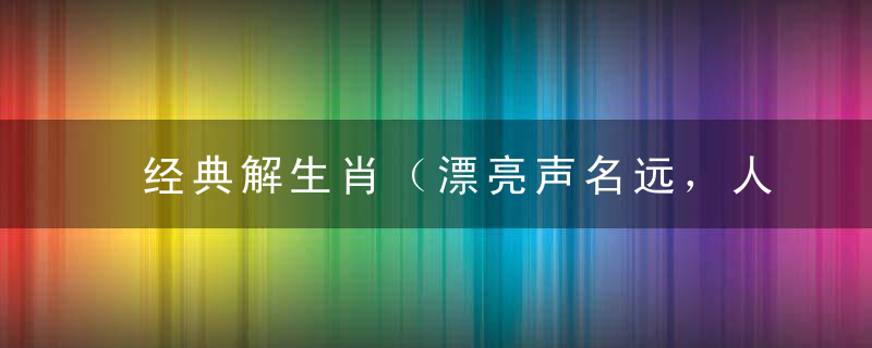 经典解生肖（漂亮声名远，人人景仰，身光颈靓）指什么意思