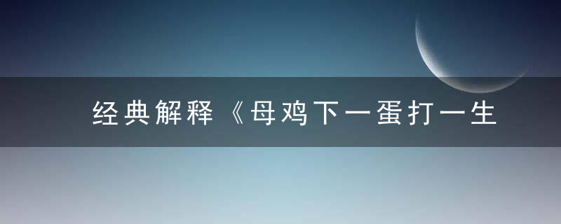 经典解释《母鸡下一蛋打一生肖》是什么生肖开什么动物