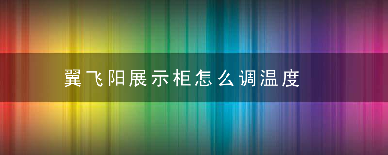 翼飞阳展示柜怎么调温度