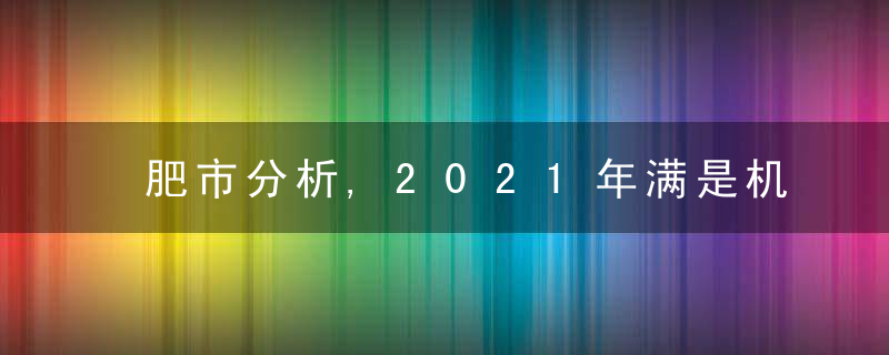 肥市分析,2021年满是机遇,亦是挑战