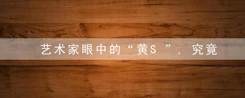 艺术家眼中的“黄S”,究竟有几种