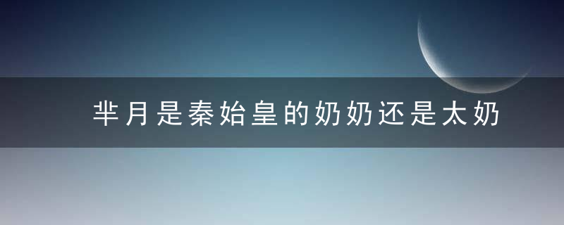 芈月是秦始皇的奶奶还是太奶奶 芈月是秦始皇的奶奶不