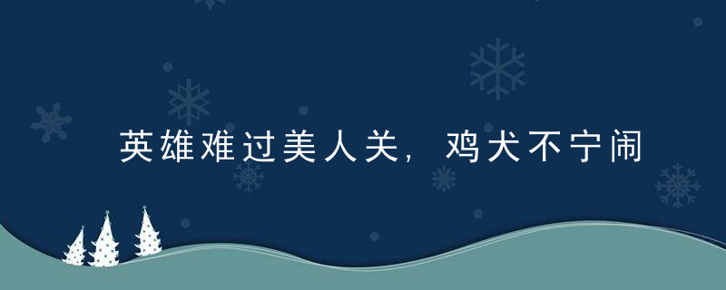 英雄难过美人关,鸡犬不宁闹不停打一生肖寓意什么动物