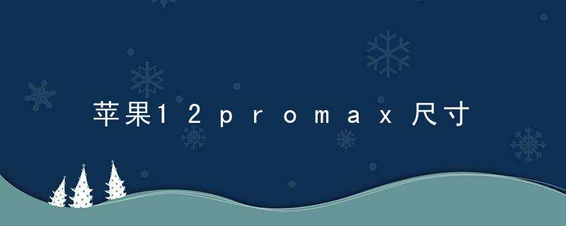 苹果12promax尺寸