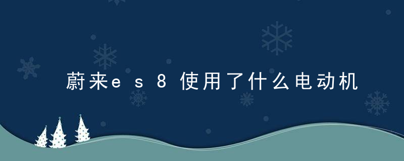 蔚来es8使用了什么电动机