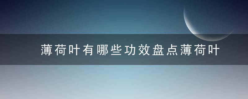 薄荷叶有哪些功效盘点薄荷叶的营养吃法