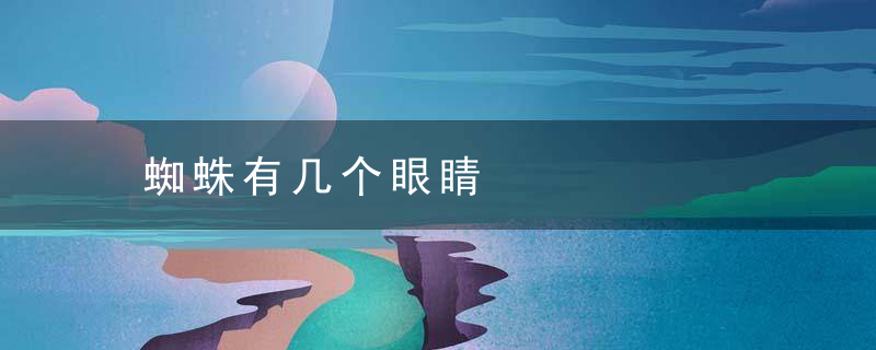 蜘蛛有几个眼睛