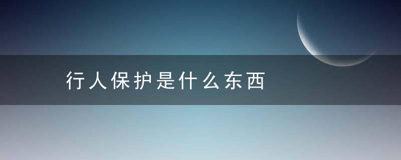 行人保护是什么东西