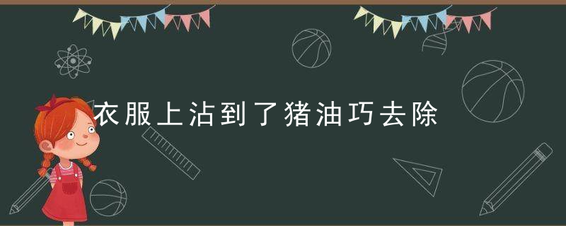 衣服上沾到了猪油巧去除，衣服上沾到了猪油怎么办