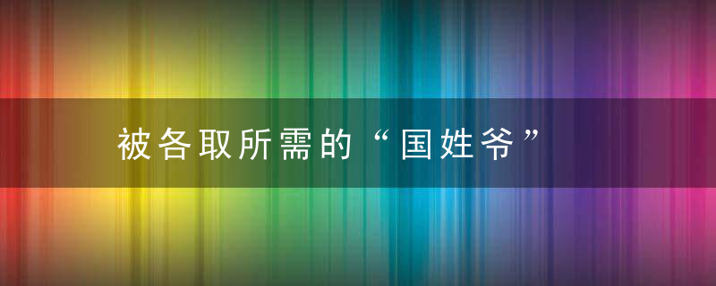 被各取所需的“国姓爷”