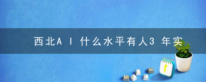 西北AI什么水平有人3年实现盈利,西工大系CEO,