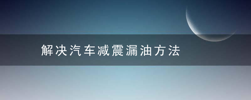 解决汽车减震漏油方法