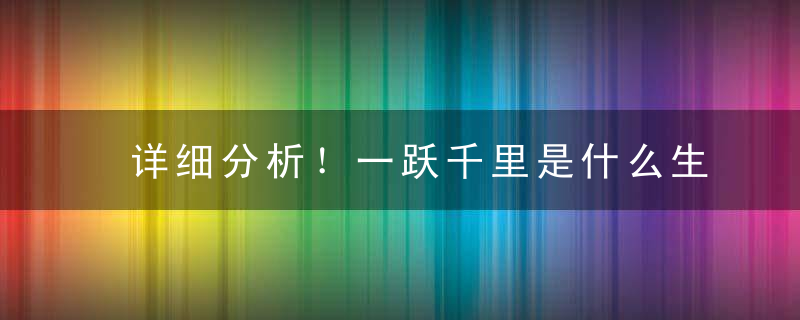 详细分析！一跃千里是什么生肖指什么动物指什么含义