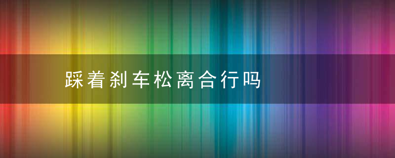 踩着刹车松离合行吗