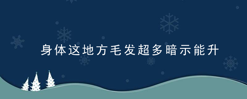 身体这地方毛发超多暗示能升官发财，人身上有几处毛发