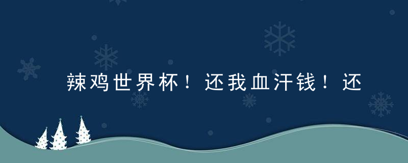 辣鸡世界杯！还我血汗钱！还我女朋友！