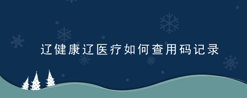 辽健康辽医疗如何查用码记录教程