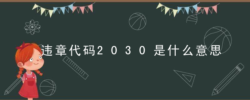 违章代码2030是什么意思