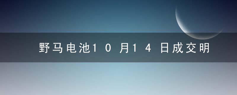 野马电池10月14日成交明细