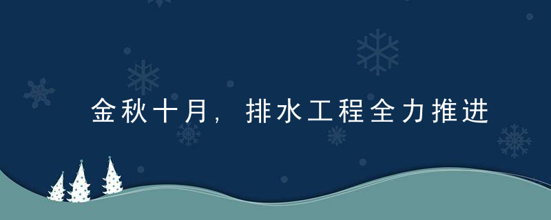 金秋十月,排水工程全力推进